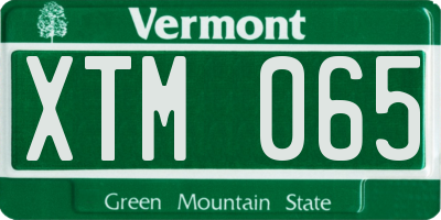 VT license plate XTM065
