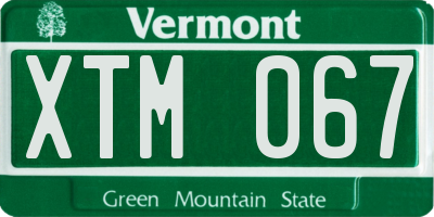 VT license plate XTM067