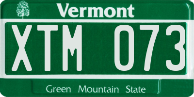 VT license plate XTM073