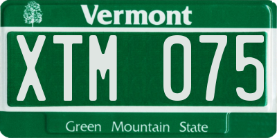 VT license plate XTM075