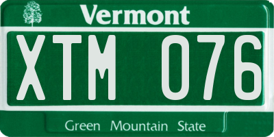VT license plate XTM076