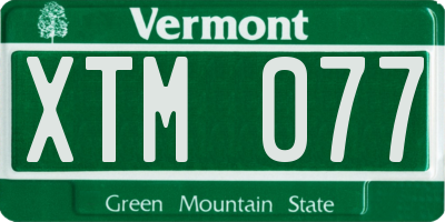 VT license plate XTM077