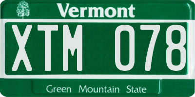 VT license plate XTM078