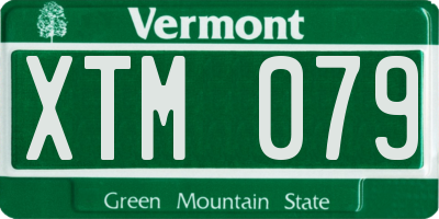 VT license plate XTM079