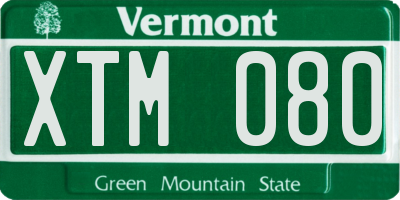 VT license plate XTM080