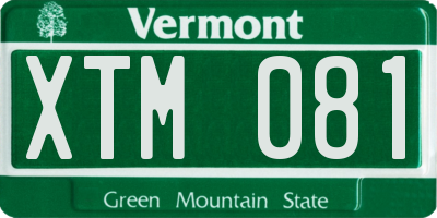 VT license plate XTM081