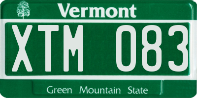 VT license plate XTM083