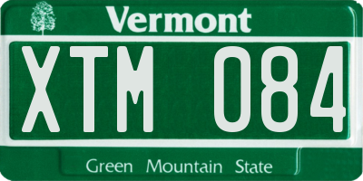 VT license plate XTM084