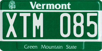 VT license plate XTM085