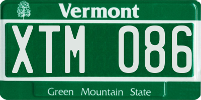 VT license plate XTM086