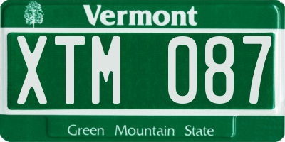 VT license plate XTM087