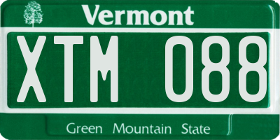 VT license plate XTM088