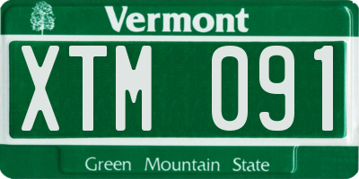 VT license plate XTM091