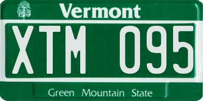 VT license plate XTM095