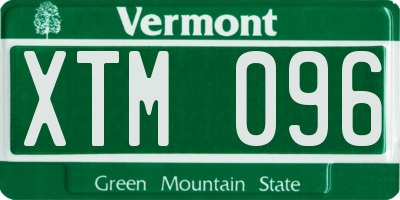VT license plate XTM096