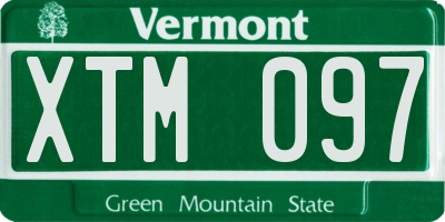 VT license plate XTM097