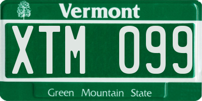 VT license plate XTM099