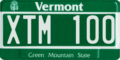 VT license plate XTM100