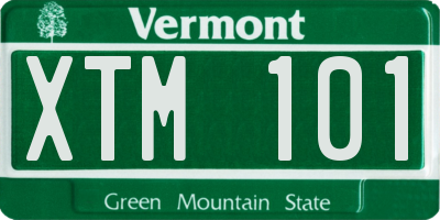 VT license plate XTM101