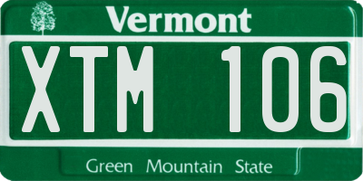 VT license plate XTM106