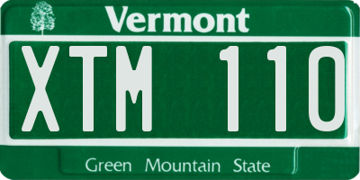 VT license plate XTM110