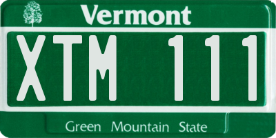 VT license plate XTM111