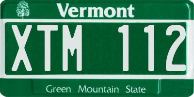 VT license plate XTM112