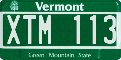 VT license plate XTM113