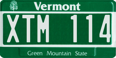 VT license plate XTM114