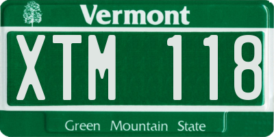 VT license plate XTM118