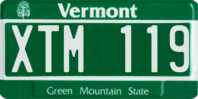 VT license plate XTM119