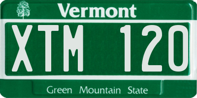 VT license plate XTM120