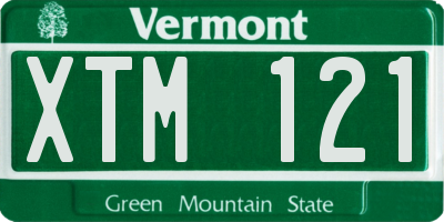 VT license plate XTM121