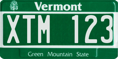 VT license plate XTM123