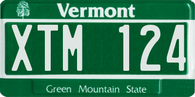 VT license plate XTM124