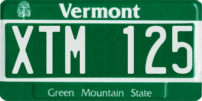 VT license plate XTM125