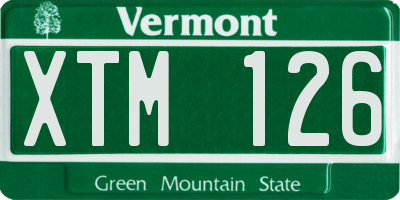 VT license plate XTM126