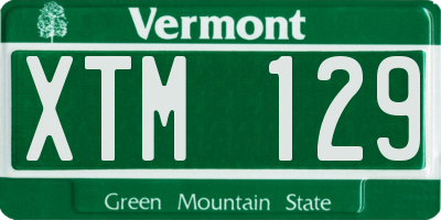 VT license plate XTM129