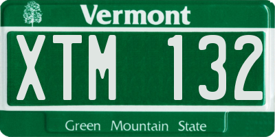VT license plate XTM132