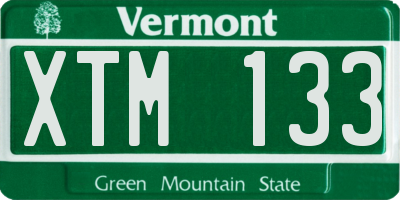 VT license plate XTM133