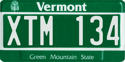 VT license plate XTM134