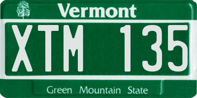 VT license plate XTM135