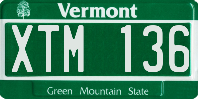 VT license plate XTM136