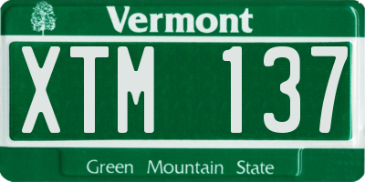 VT license plate XTM137