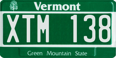 VT license plate XTM138