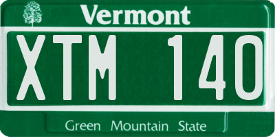 VT license plate XTM140