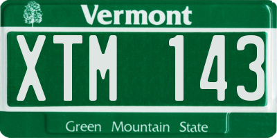 VT license plate XTM143