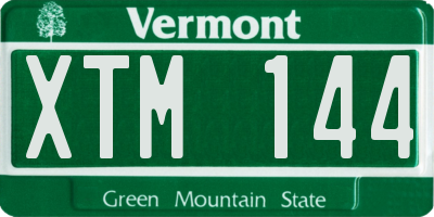 VT license plate XTM144
