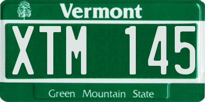 VT license plate XTM145