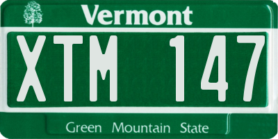 VT license plate XTM147